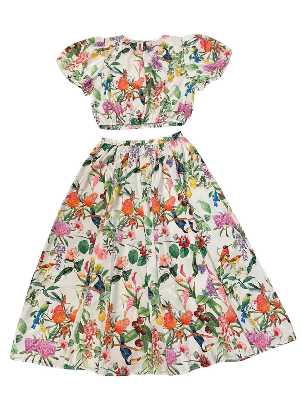 Calypso St. Barth Women’s Floral Bird 2-Piece Maxi Skirt Set NWT Medium